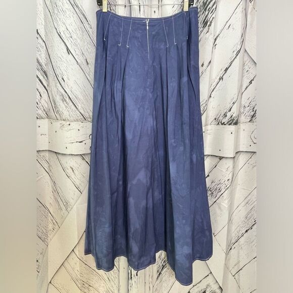 Vintage 90s Express Blue Bleach Spot Maxi Skirt Full 11/12 - Picture 1 of 7